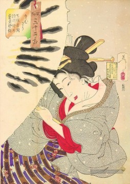  belle - l’apparition d’une geisha Nakamichi Fukagawa de l’ère du tempo Tsukioka Yoshitoshi belles femmes